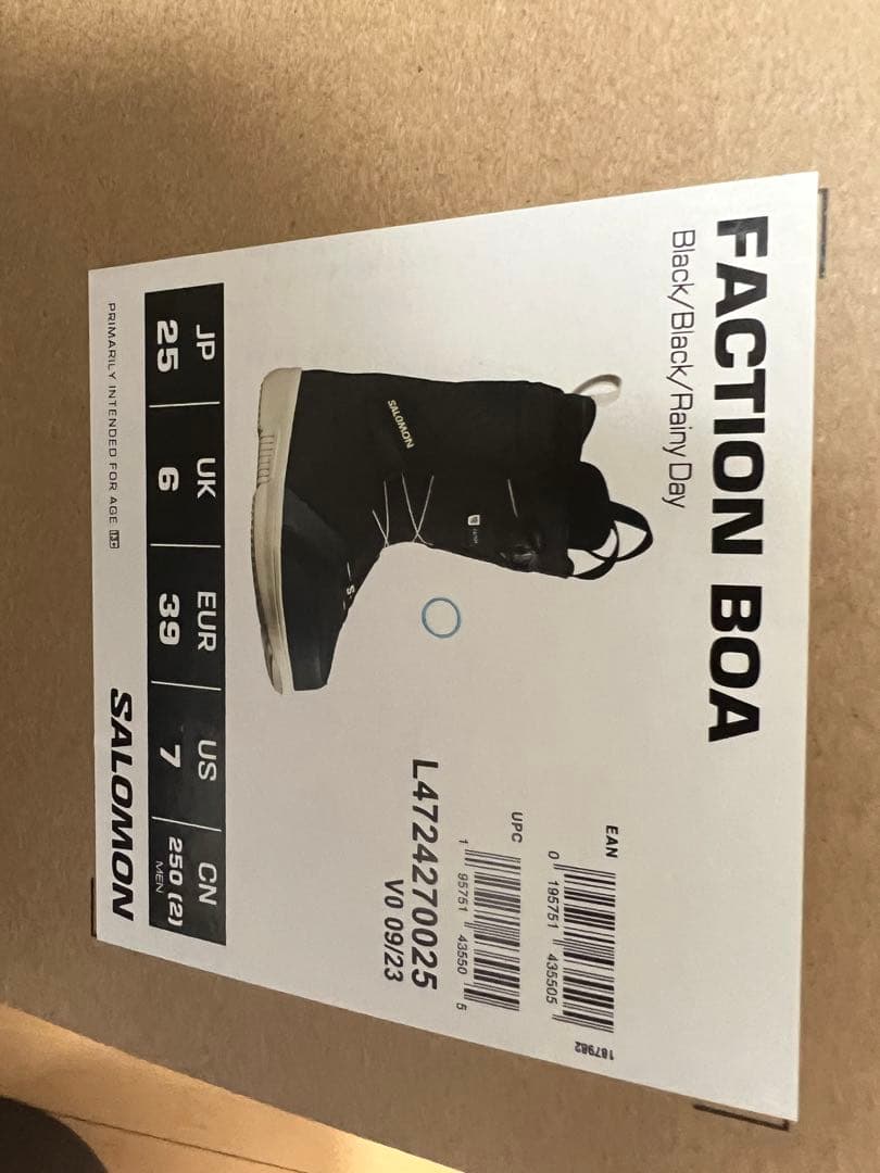 SALOMON FACTION BOA スノーボードブーツ 25 JP ブラック