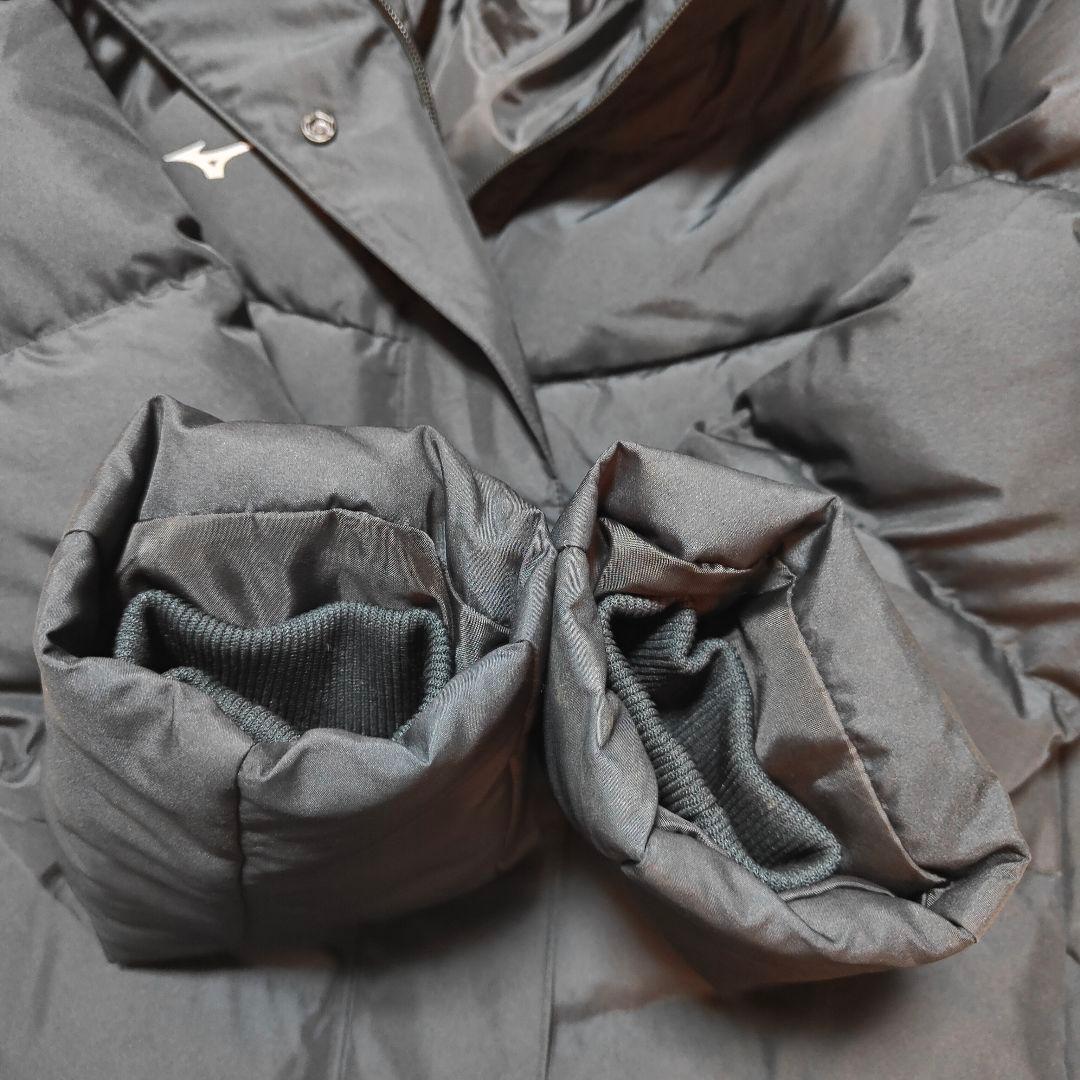 新品同様✨MIZUNO フーディ ダウンコート ロング丈 ブラック M〜L相当