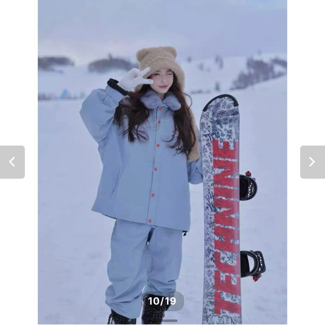 『美品』韓国スノーボードウェア レディース M ライトブルー