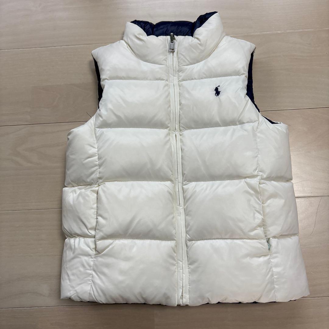 ポロ ラルフローレン ホワイト✖️ネイビー リバーシブル ダウンベスト