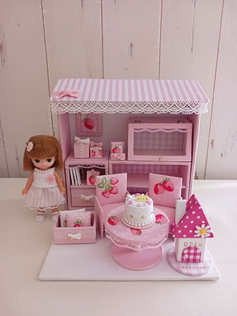 きき様＊kyo＊ハンドメイド＊いちごカフェ＊ドールハウス＊ミニチュア＊チェスト他