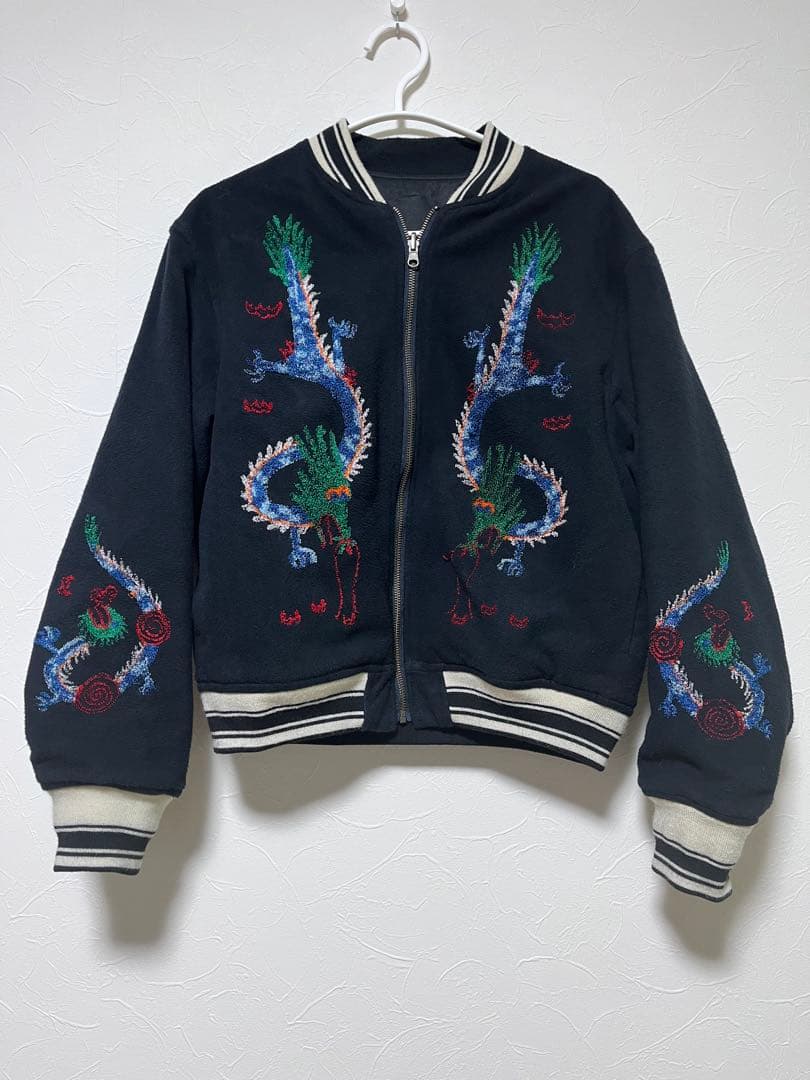 ドラゴン刺繍スカジャン 黒　gotohollywood サイズ02