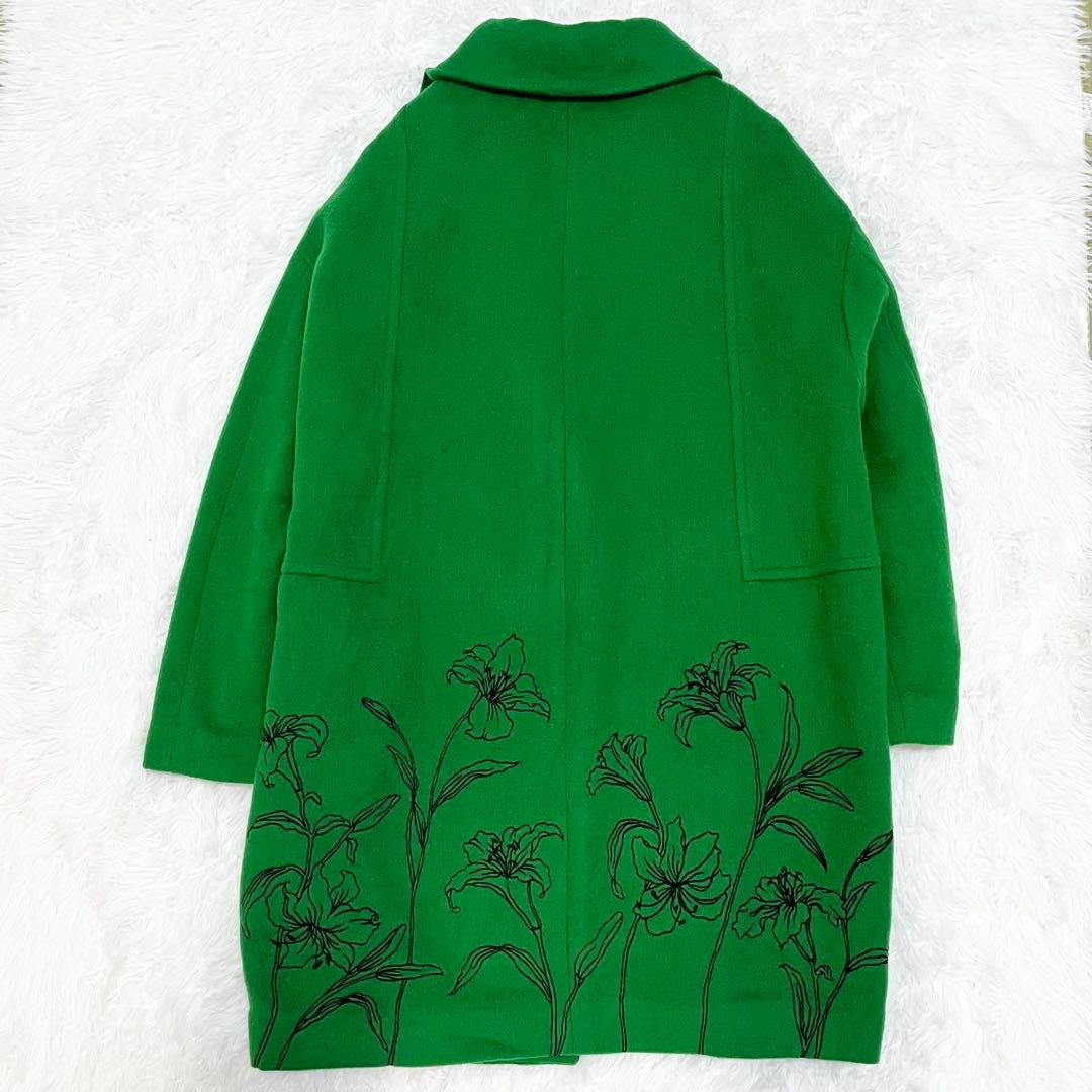 【美品】リリーブラウン エンブロイダリーコクーンコート グリーン 2025年