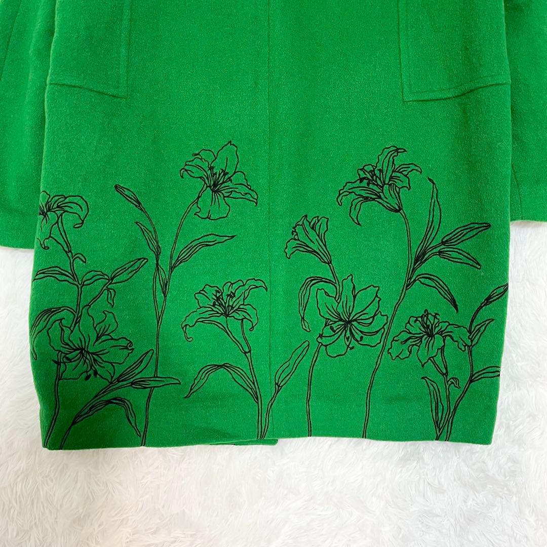 【美品】リリーブラウン エンブロイダリーコクーンコート グリーン 2025年