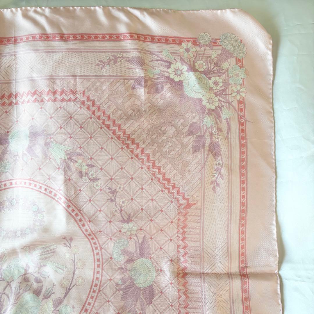 HERMES エルメス スカーフ JEUX DE PAILLE ピンク 美品