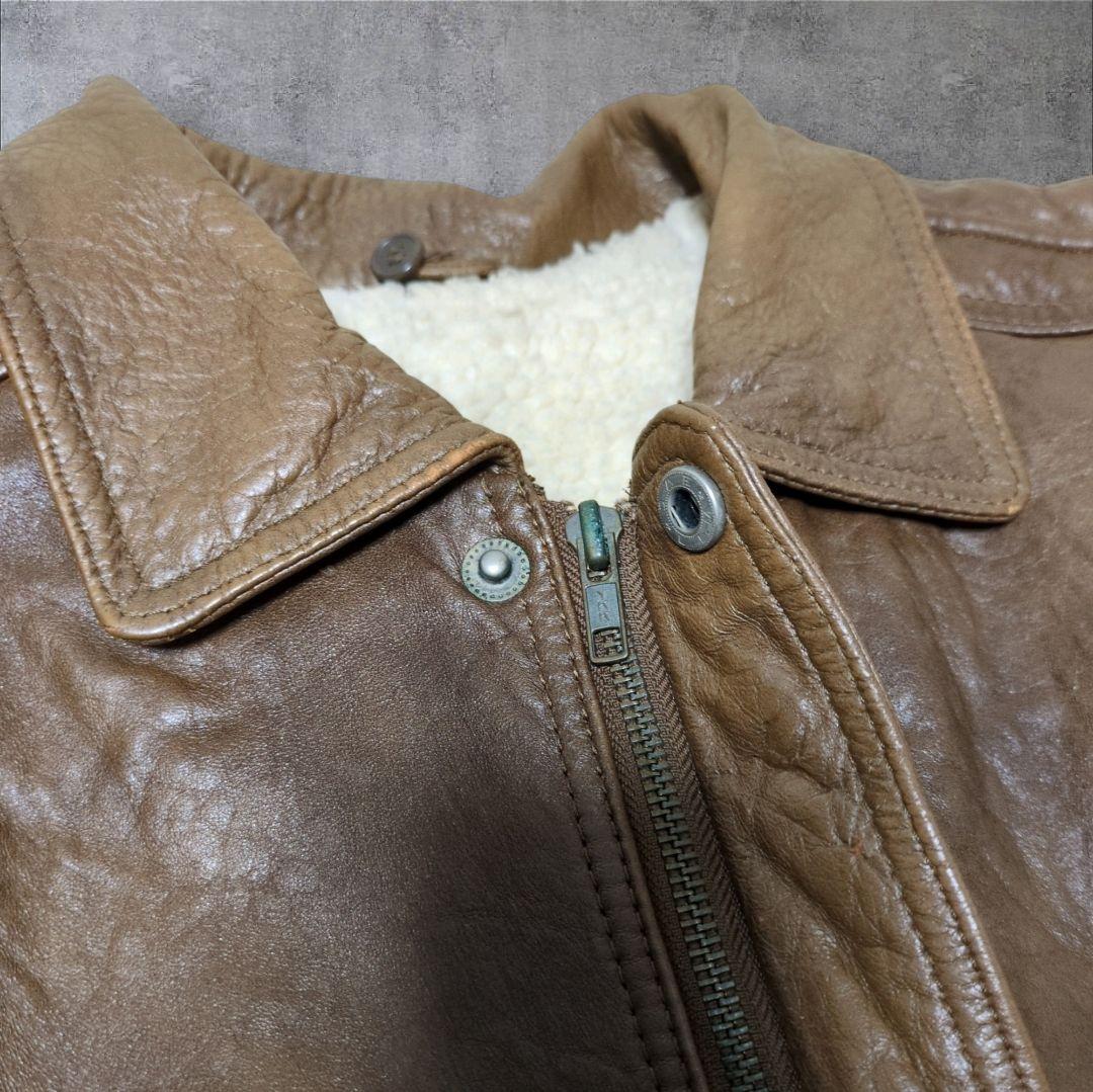 90s vintage A-2 フライトジャケット LL レザー 短丈 ボマー