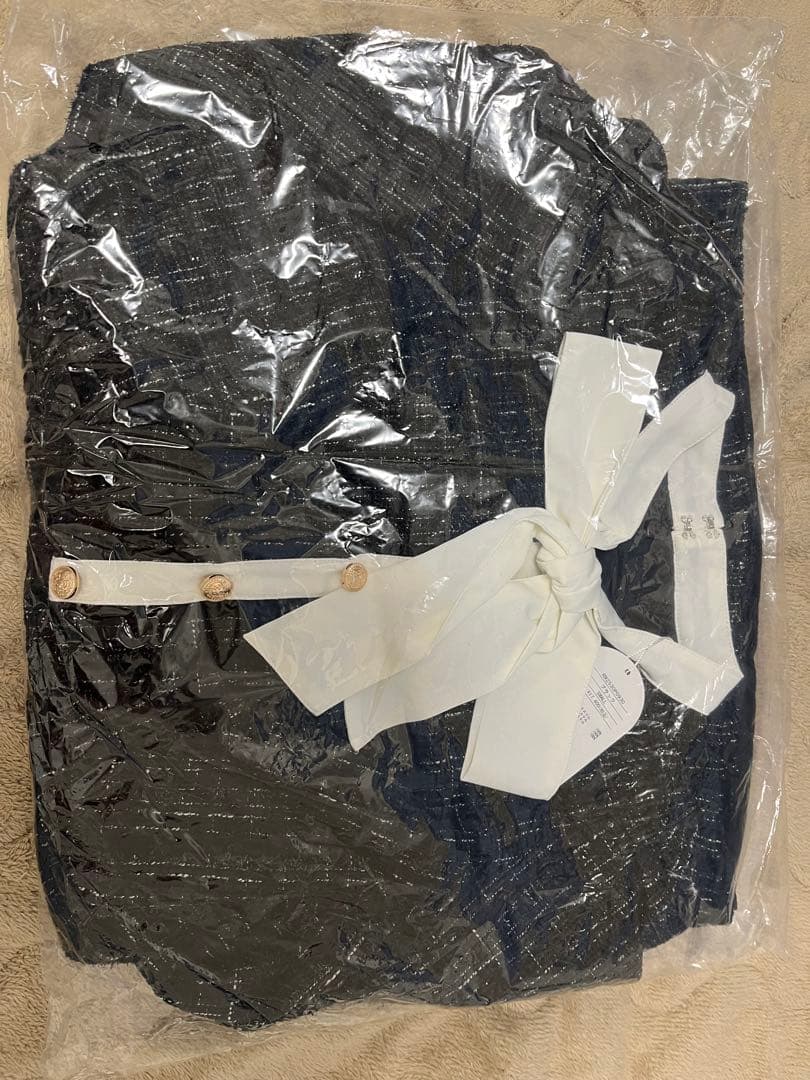 ロゼミューズ ribbon tie tweed mini onepiece