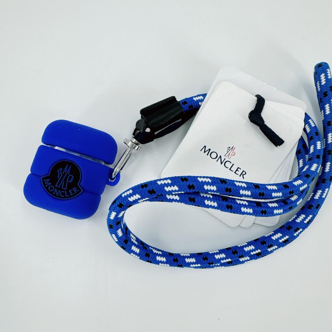 MONCLER モンクレール AirPodsケース ショルダー紐 シリコン 青 - メルカリ