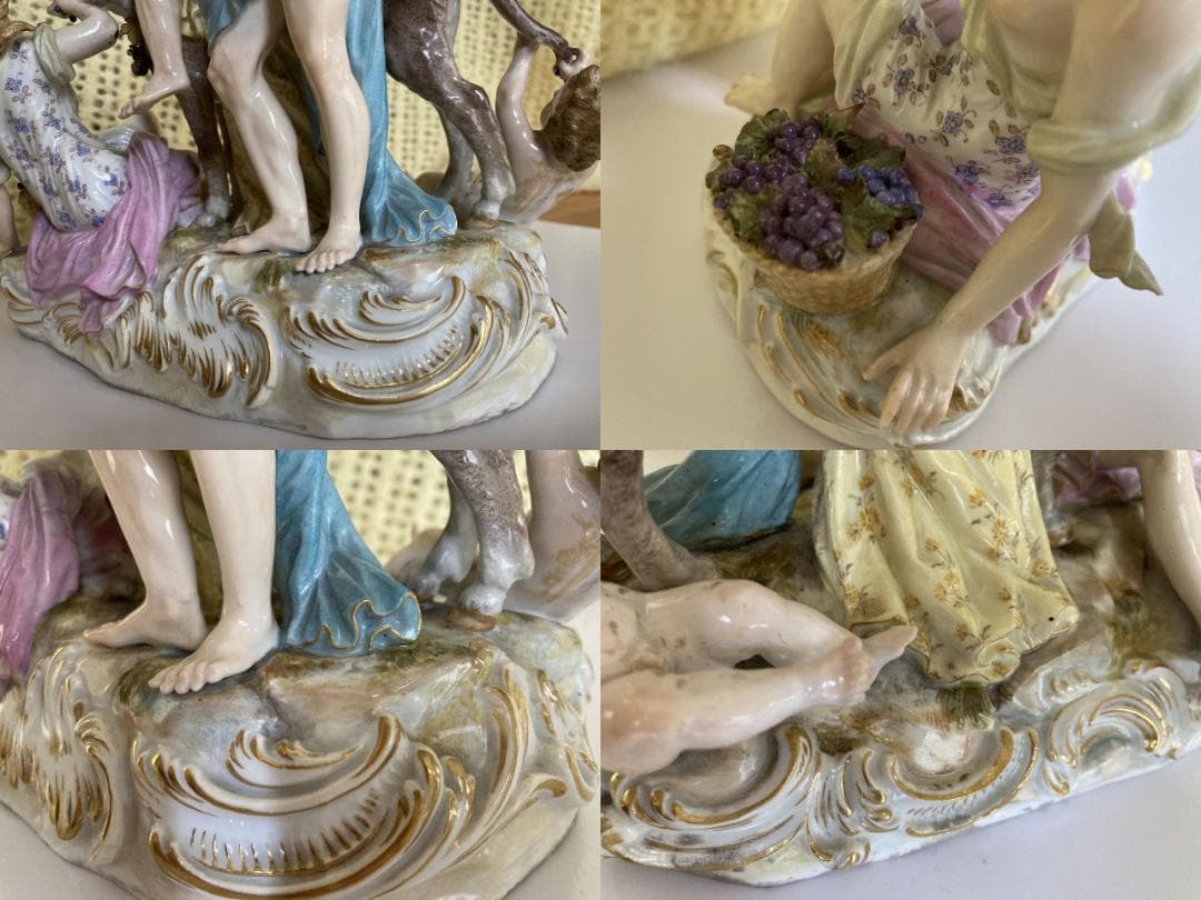 マイセン フィギュリン ロバに乗るシレナス  ロバのサイレーン 酔っぱらう人々