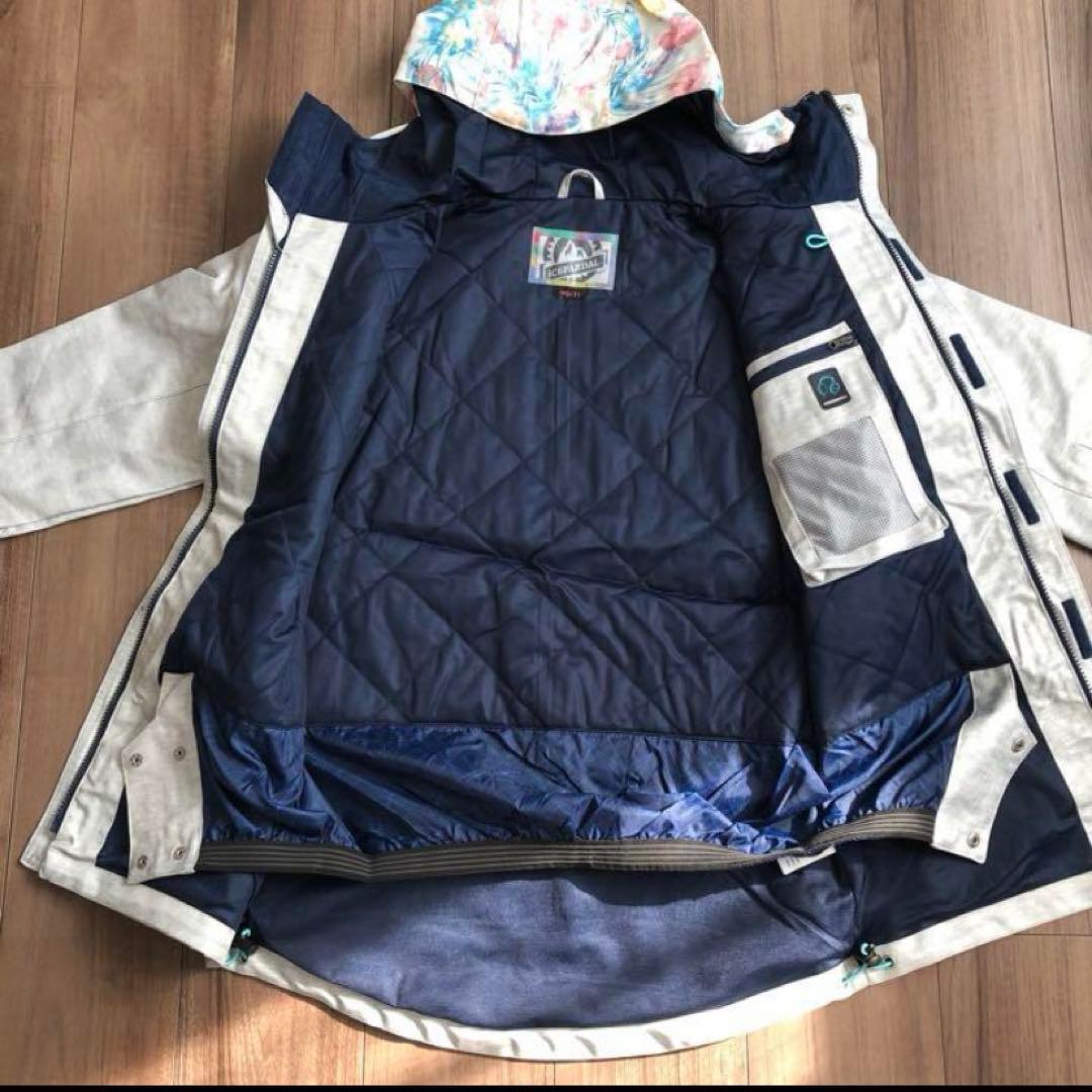 美品ICEPARDALスノボウェアセット　グレー　花柄　ネイビー　デニム