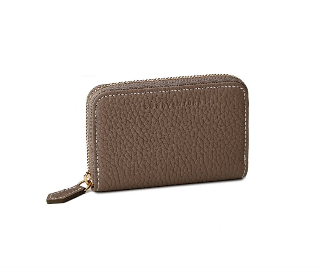 ボナベンチュラキーケース シュリンクレザー エトープ×イエロー