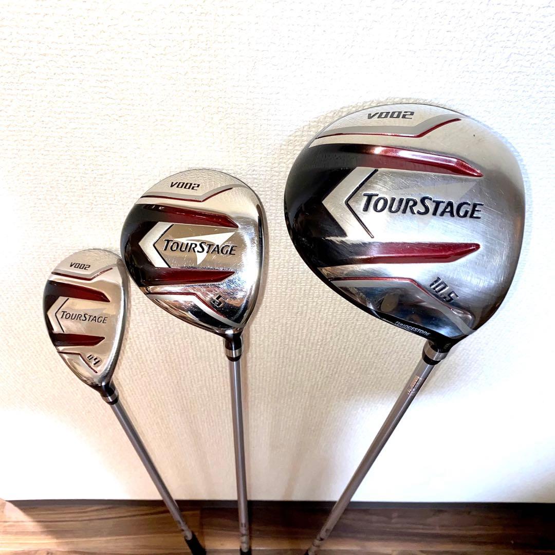 TOURSTAGE ゴルフバッグ・ウッド•ユーティリティ•アイアンセット付き