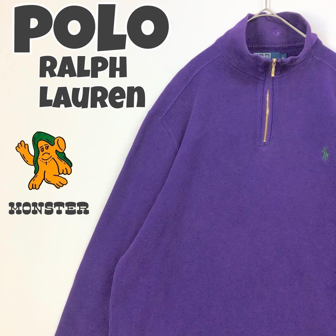 1640 ポロ ラルフローレン コットン ニット スウェット ハーフジップ