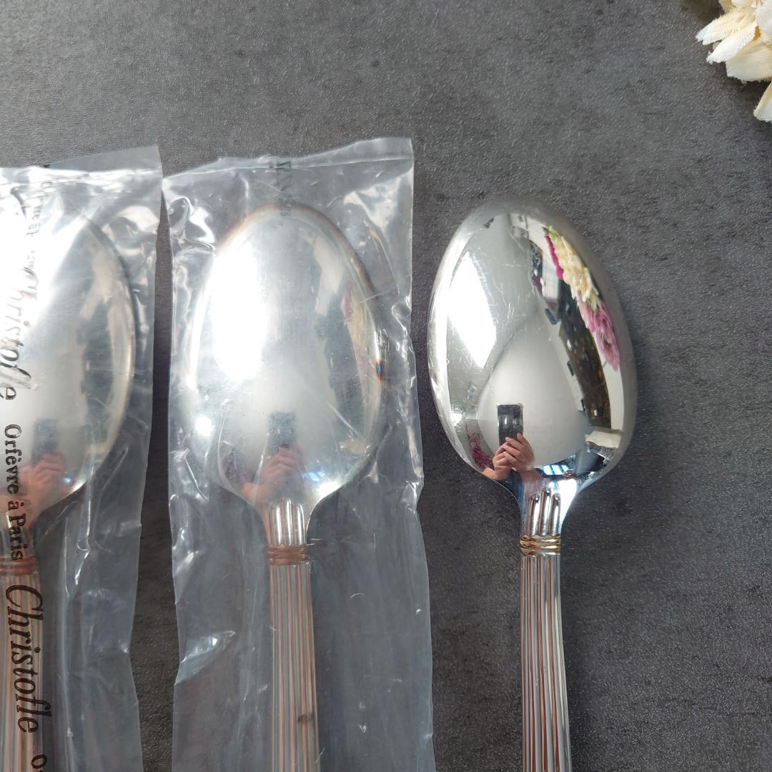 美品 クリストフル アリアゴールドリング テーブルスプーン 未開封含む 5点