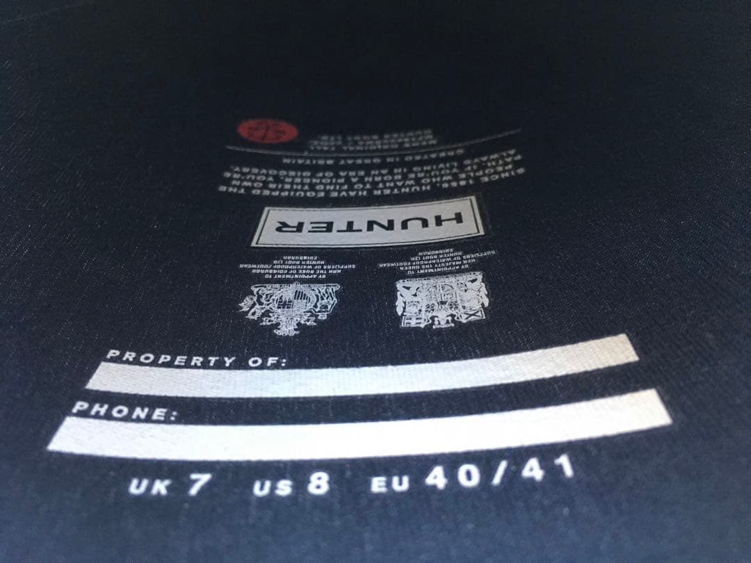 HUNTER レインブーツ　ネイビー　メンズ　UK7