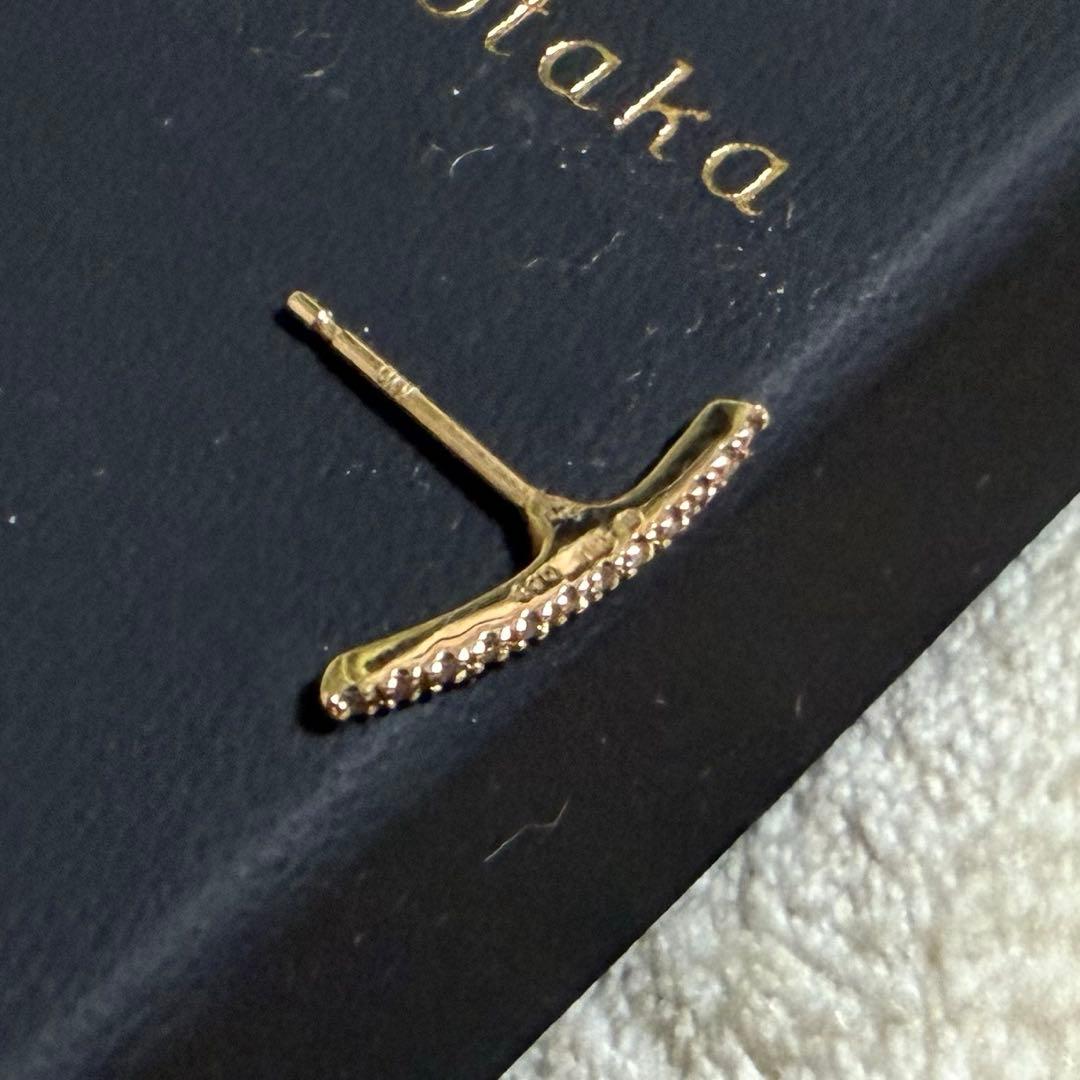 HIROTAKA ヒロタカ GOSSAMER ショートバー ダイヤモンド ピアス