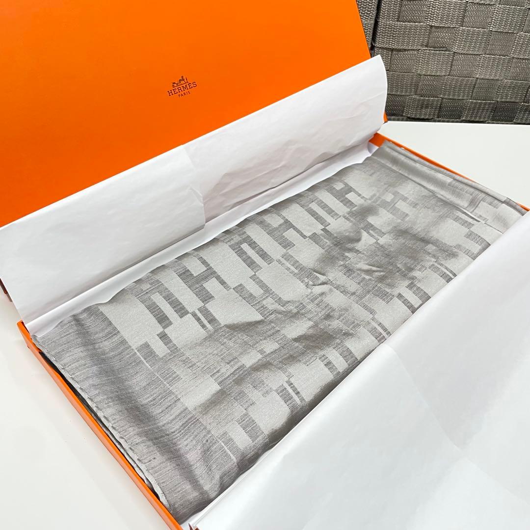 す*k様 HERMES シルクウール ストール グレー系 楽天市場】【アパレル】HERMES エルメス ストール 大判ストール 薄手