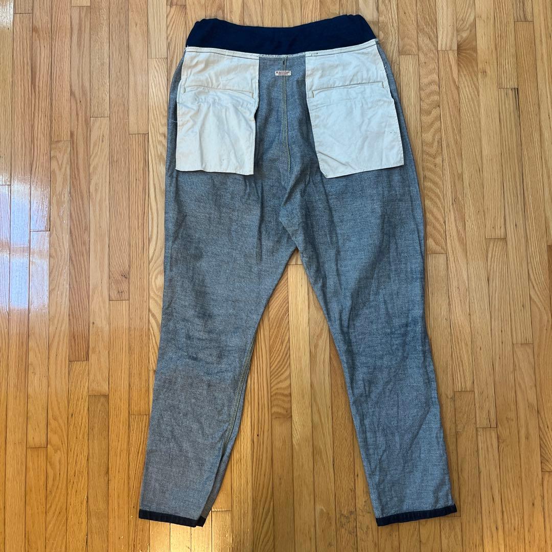 キャピタルKAPITAL ダークブルー サルエルパンツ ウエストゴム