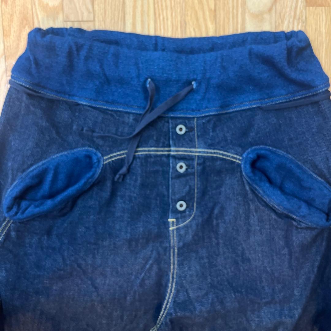 キャピタルKAPITAL ダークブルー サルエルパンツ ウエストゴム