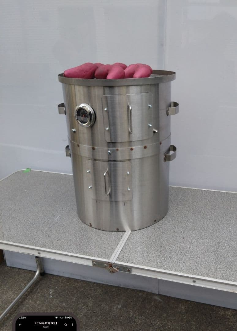 台数限定 値下げ「炭火」焼き芋 丸釜 網付き 軽トラ さつまいも 農家 MG1