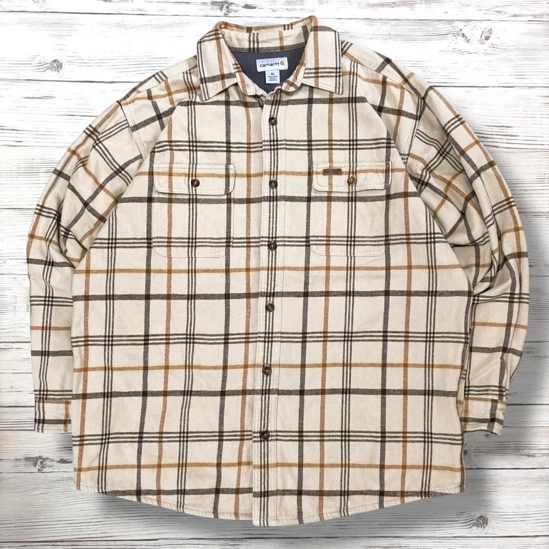 Carhartt カーハート ジャケット チェック柄 ベージュ XL 1241 - メルカリ