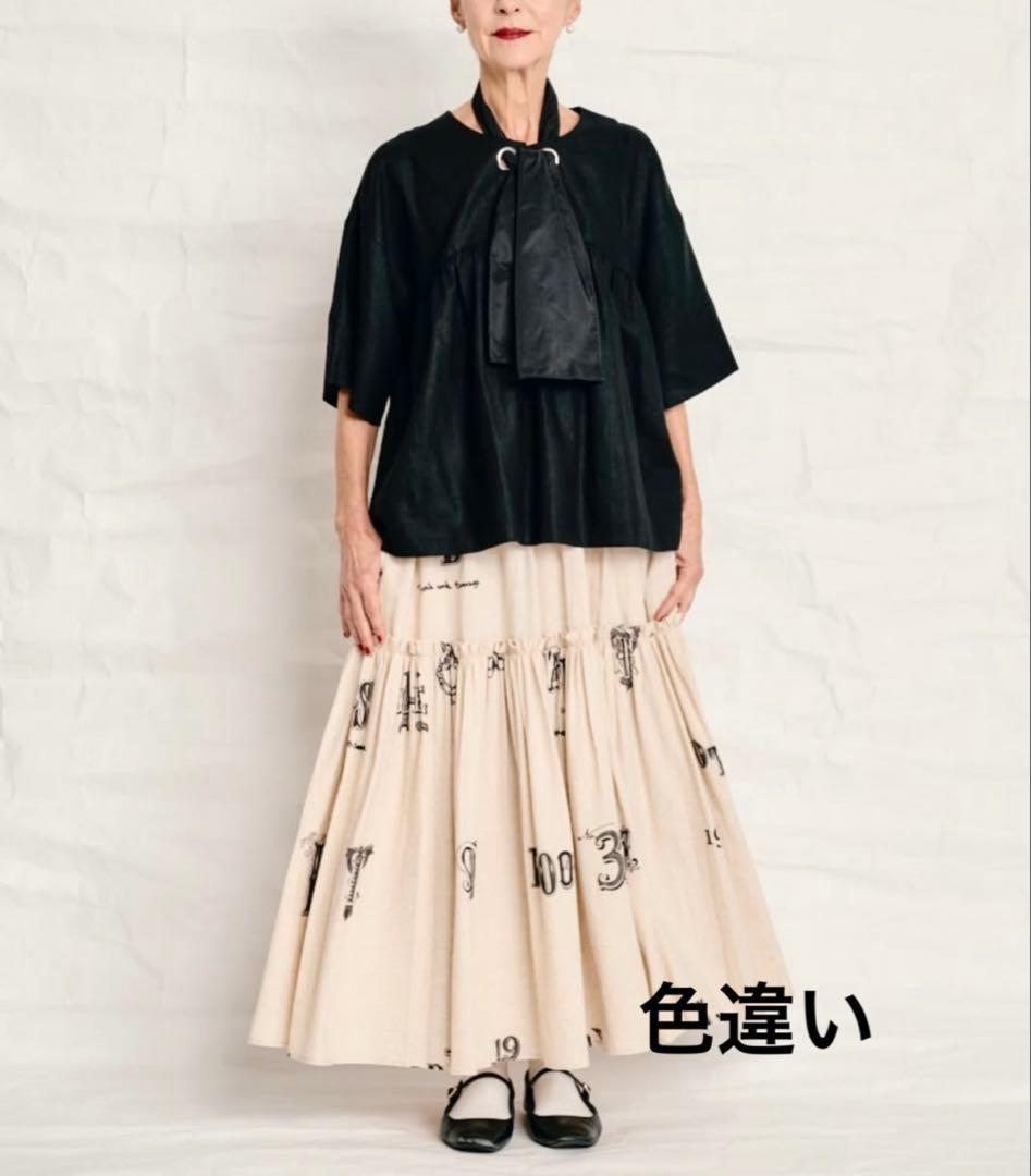 トーマスマグパイ オリジナル プリント ギャザー スカート　フレア