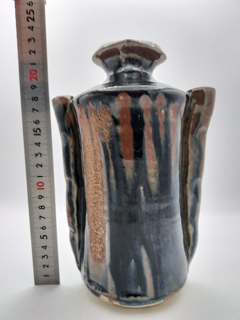 c675 古瀬戸花入 13代山口小左衛門 木箱 茶道具 古物