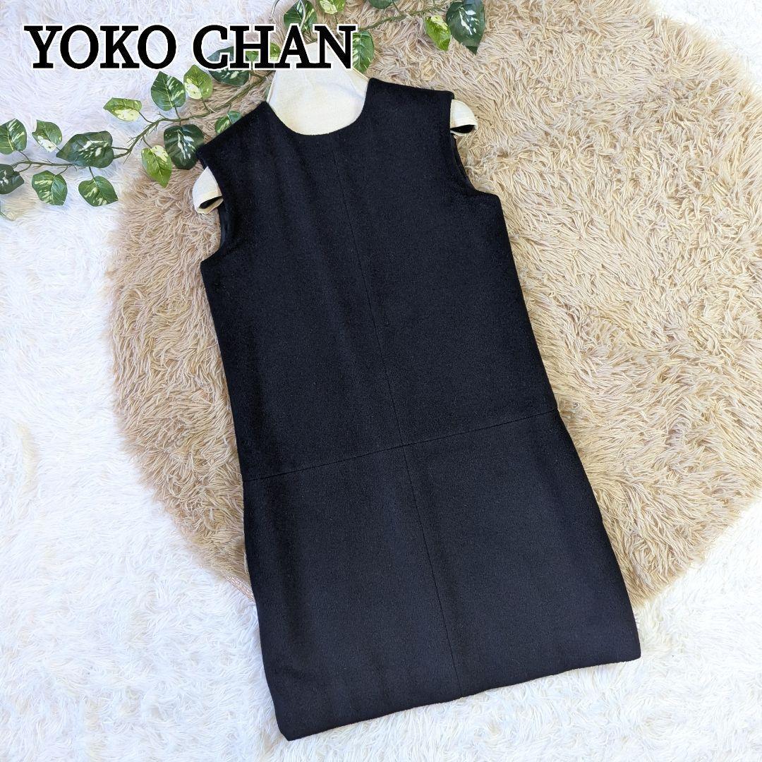 YOKO CHAN ヨーコチャン ノースリーブ ワンピース 黒 38 膝丈 - メルカリ