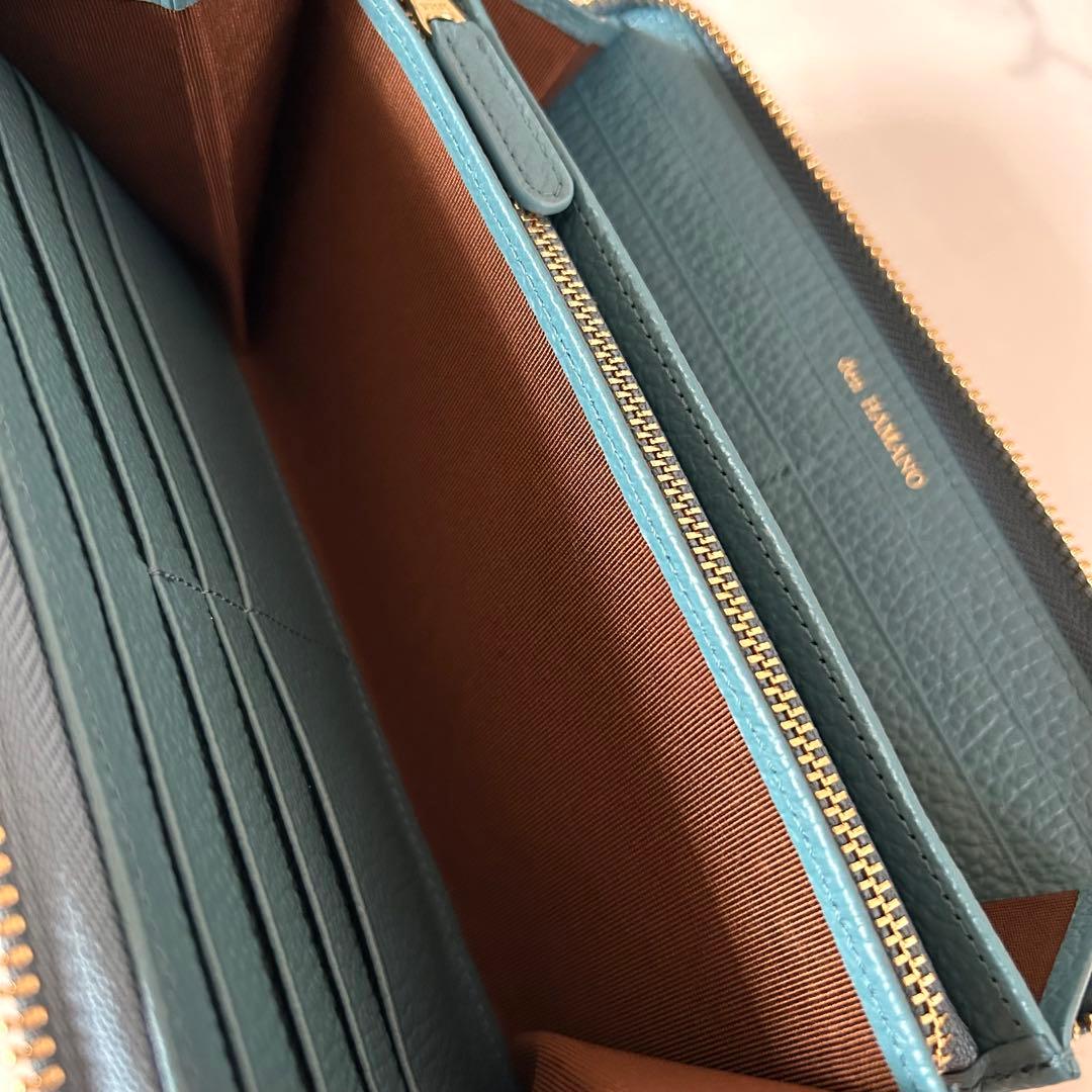 匿名配送 美品 傳濱野 長財布 ミーティアウォレット セピアブルー