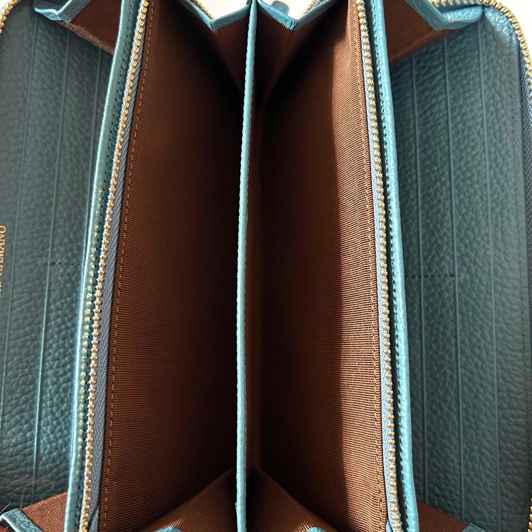 匿名配送 美品 傳濱野 長財布 ミーティアウォレット セピアブルー