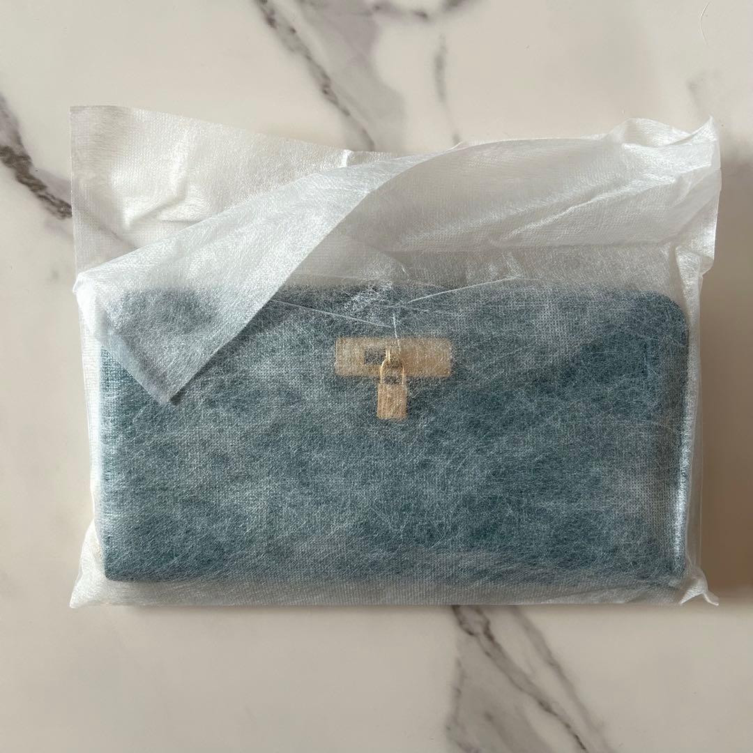 匿名配送 美品 傳濱野 長財布 ミーティアウォレット セピアブルー