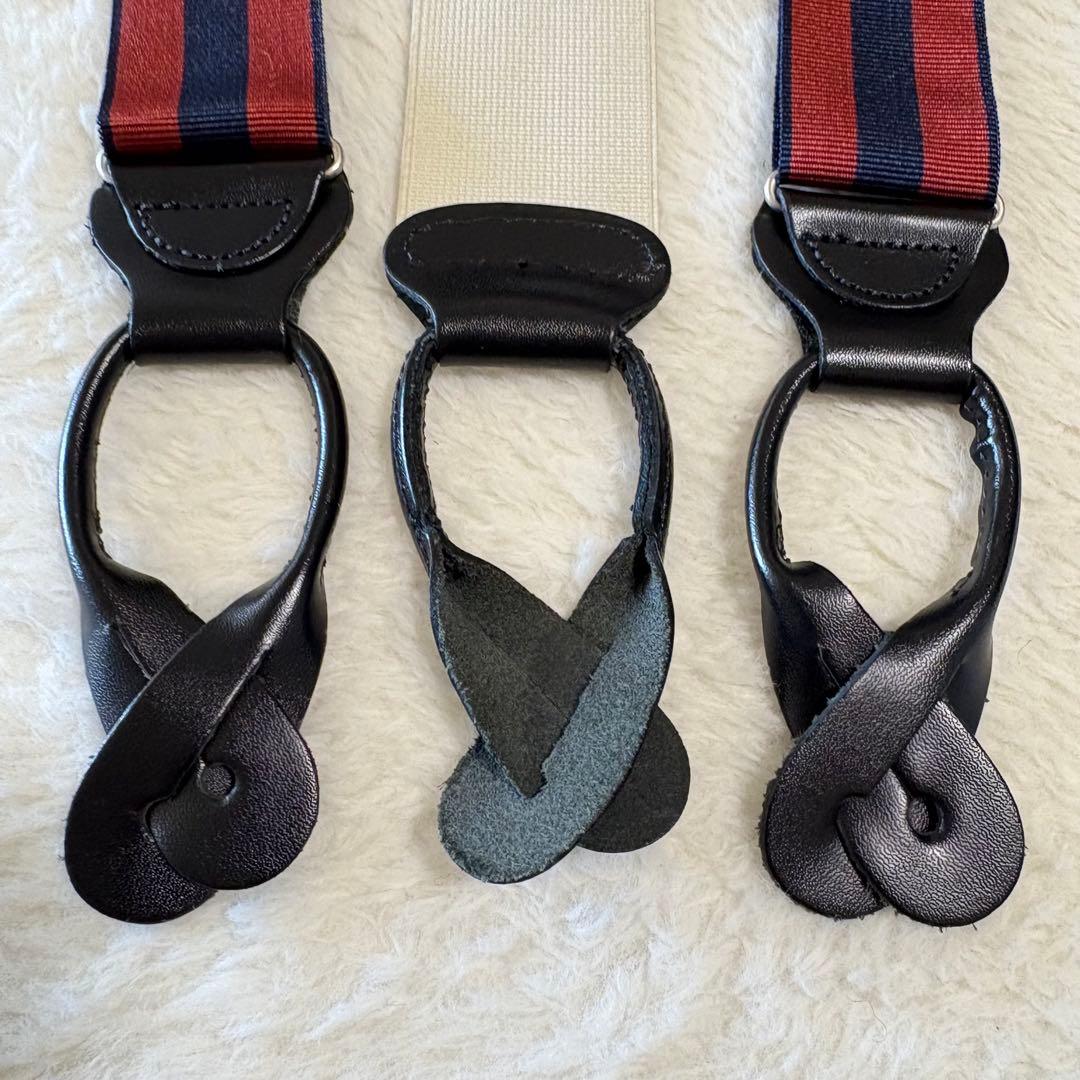 ブルックスブラザーズ ストライプ柄サスペンダー 未使用級美品 イングランド製