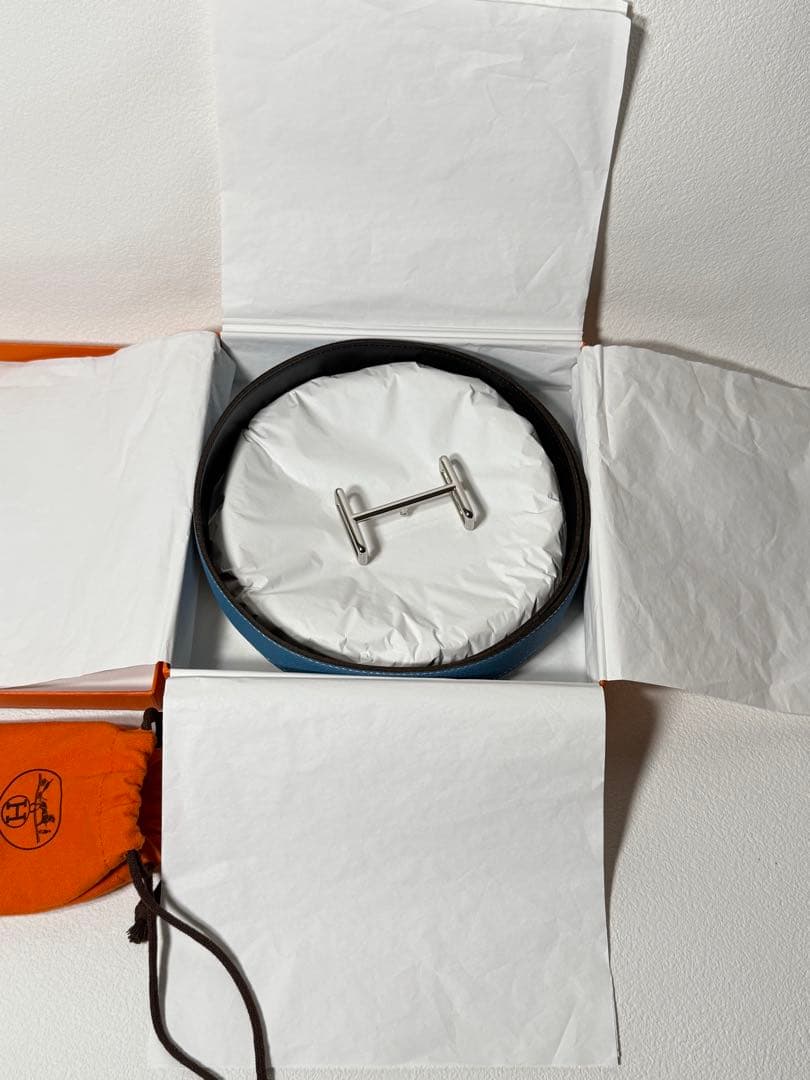 専用　美品！　エルメス　ビンテージ　ベルト　リバーシブル　シルバー　ロゴ