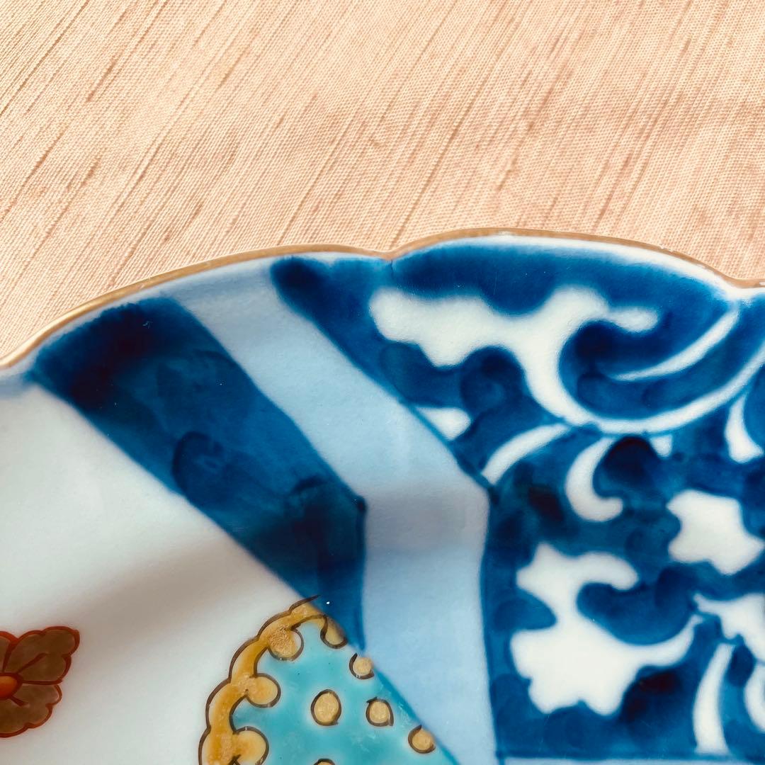 精磁会社　③ 輪花プレート　鳳凰　丸紋　有田焼　明治伊万里　希少　古伊万里