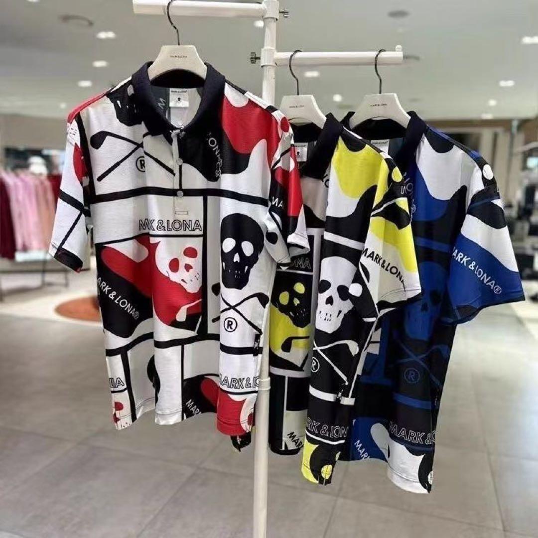 MARK&LONAゴルフ夏の半袖男性用赤L