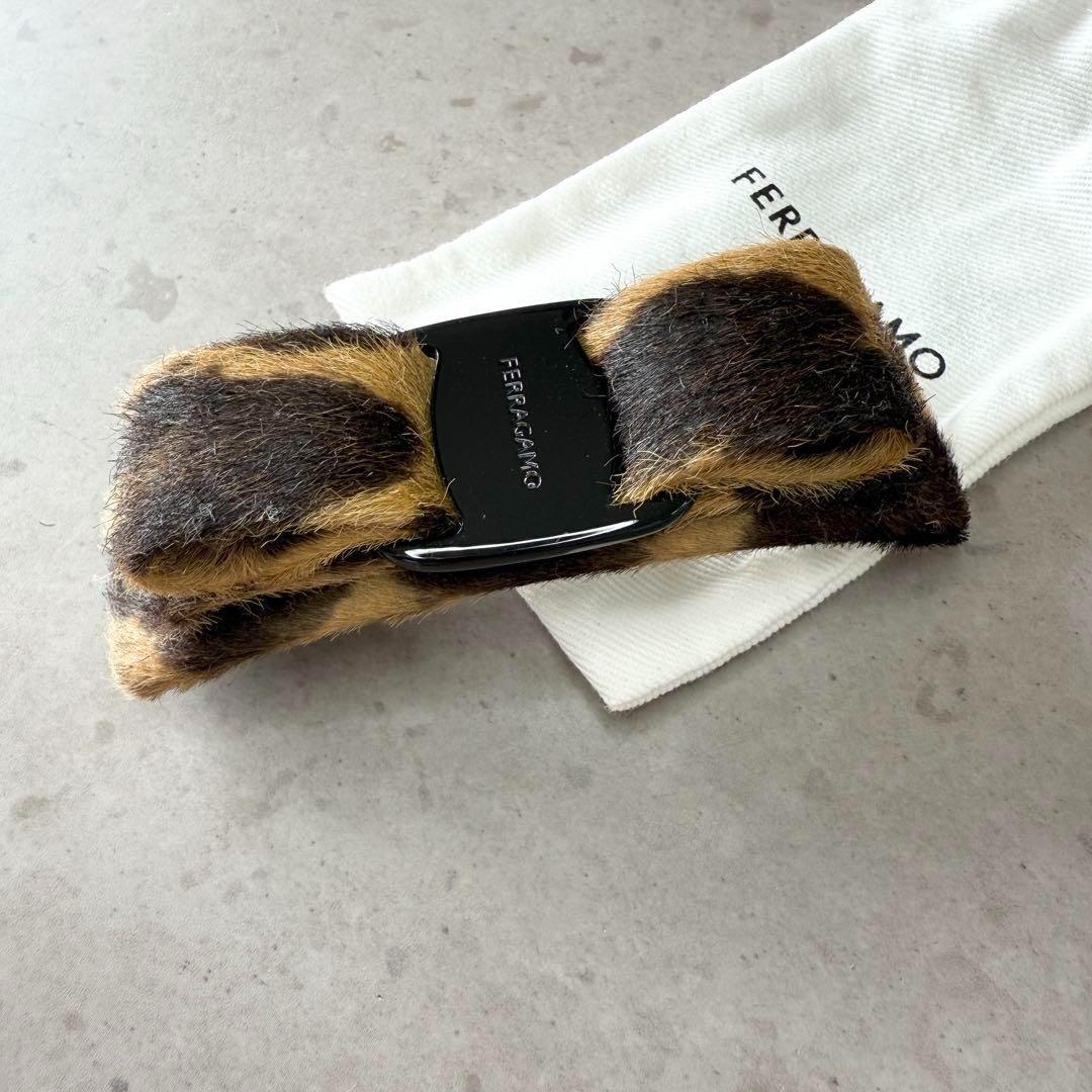 【新品未使用】FERRAGAMO フェラガモ バレッタ レオパード ヒョウ柄