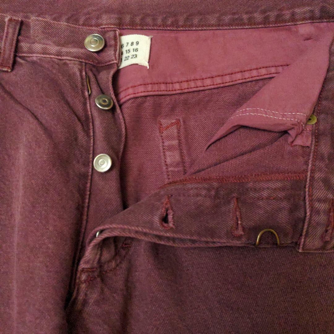 マルタンマルジェラ10 バーガンディ ストレートデニム