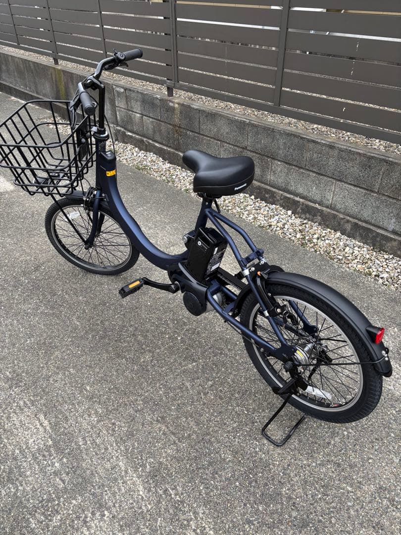 パナソニック 電動アシスト自転車 ネイビー 前カゴ付き BE-ELSW013