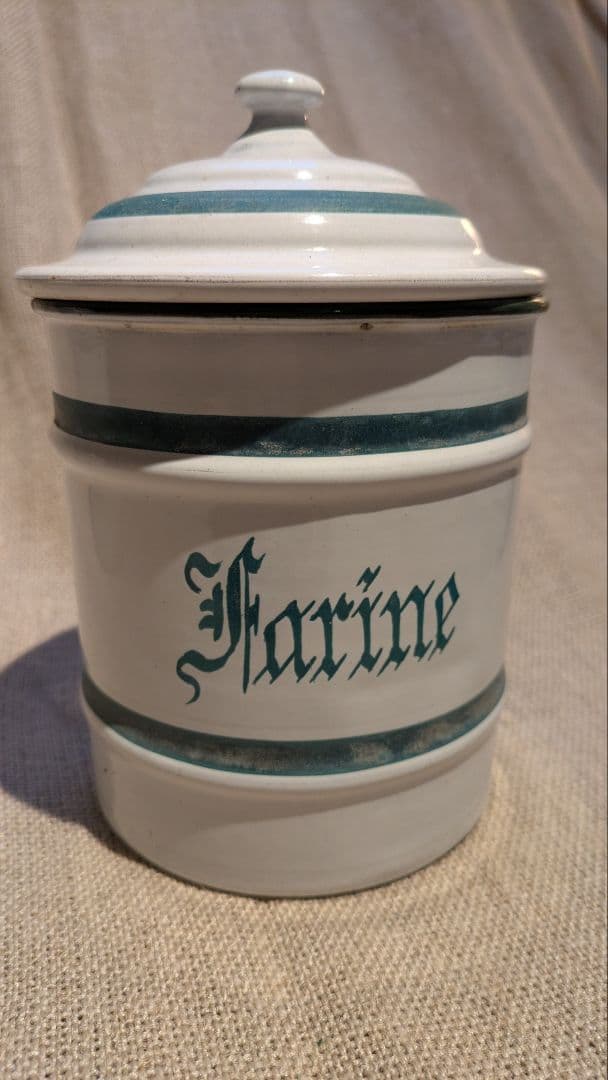 フランス　希少エトワール社　アンティーク　ホーロー　キャニスター 6個セット