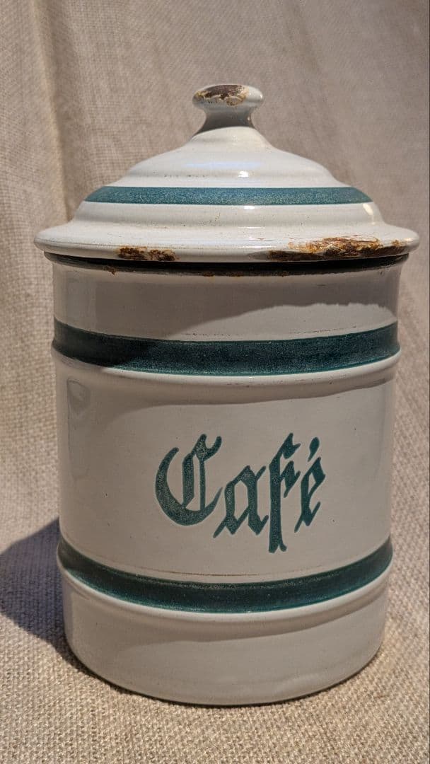 フランス　希少エトワール社　アンティーク　ホーロー　キャニスター 6個セット