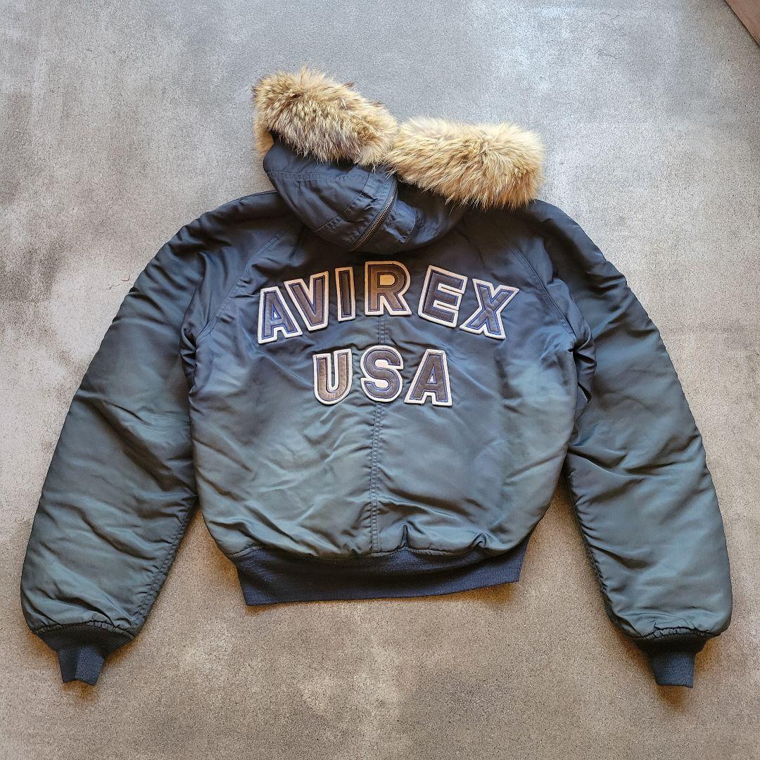90sAVIREX N-2B フライトジャケット ショート丈 バックロゴ