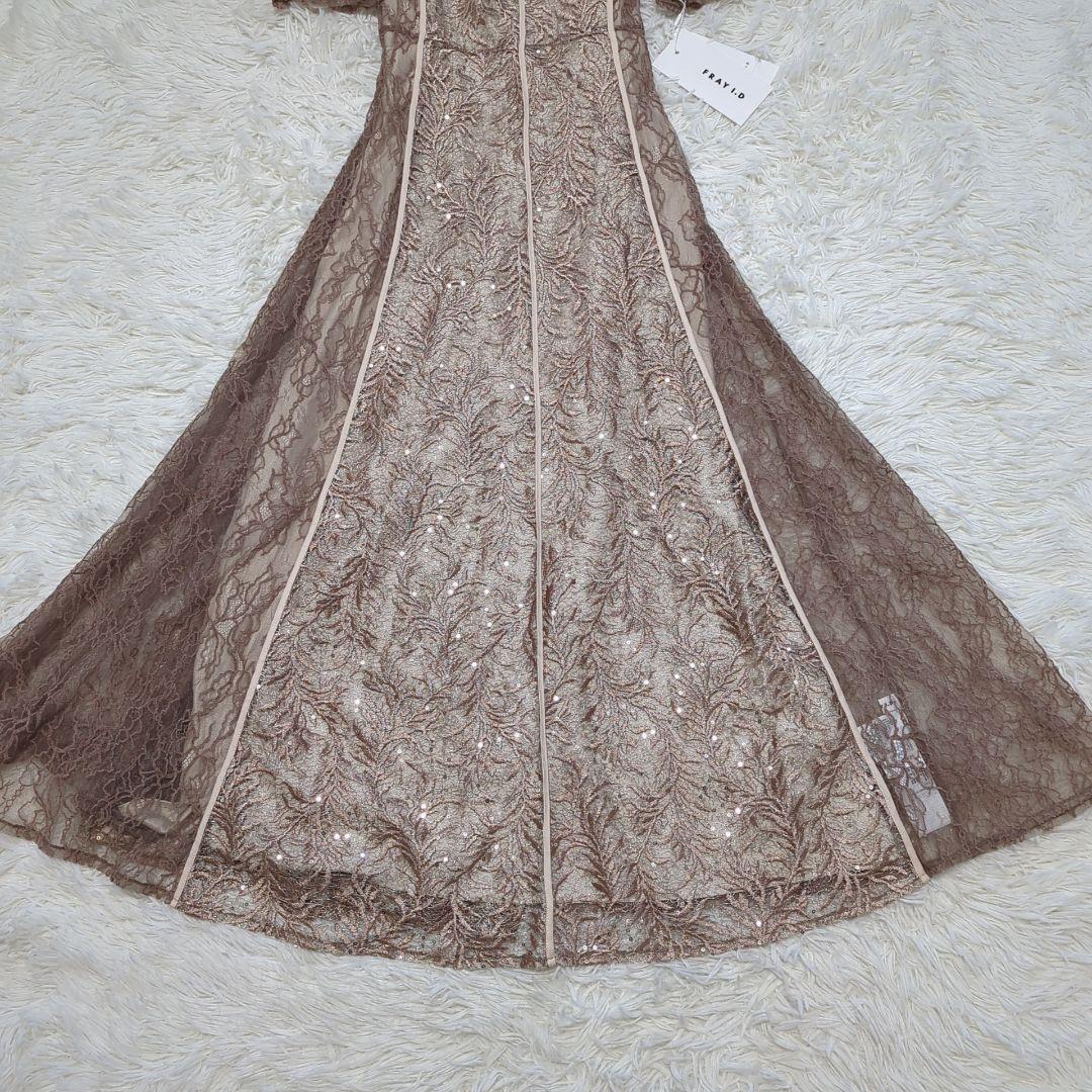 タグ付✨FRAY I.D リーフレースパイピングドレス スパンコール マキシ