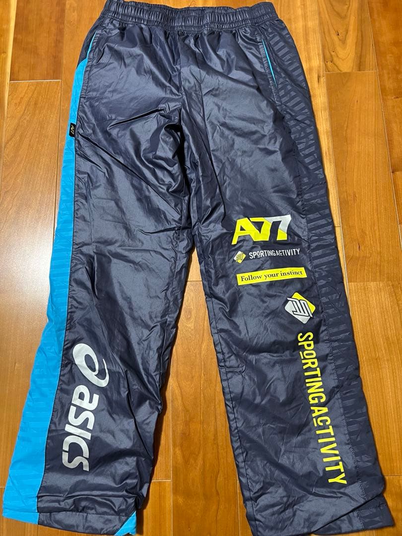 ASICS ウィンドブレーカー 青/黒