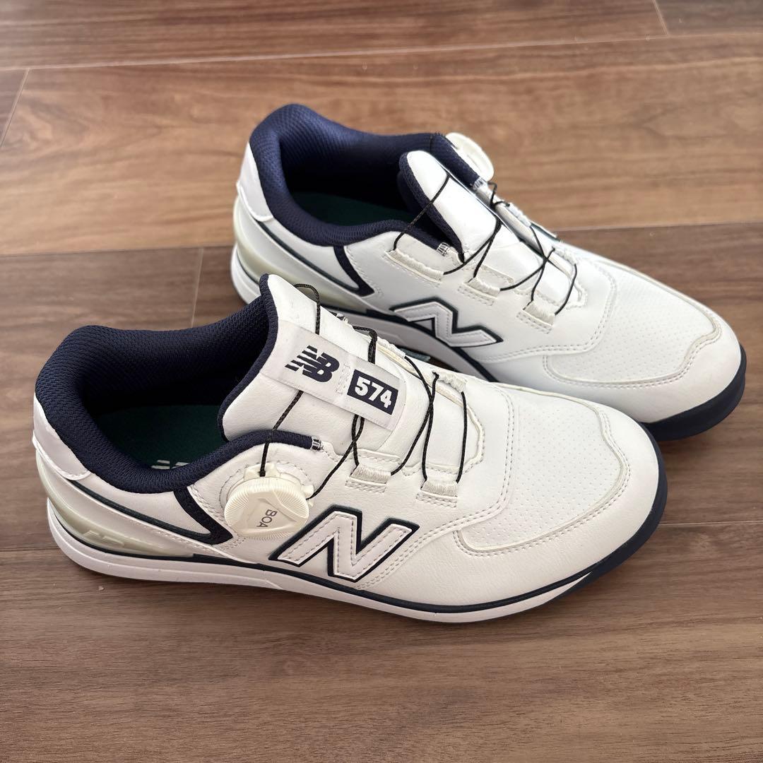New Balance 574 ゴルフシューズ ホワイト/ネイビー