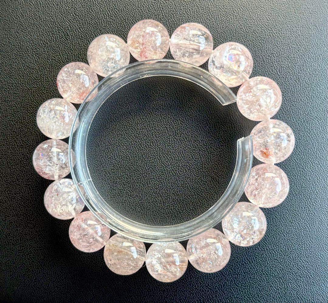 究極品質　光を纏いし女神の聖石　幻のレインボーヒマラヤローズクォーツ　13.5㎜