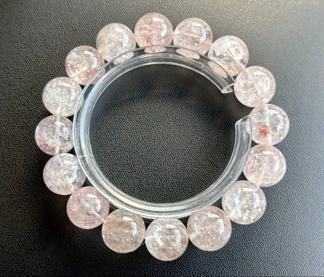 究極品質　光を纏いし女神の聖石　幻のレインボーヒマラヤローズクォーツ　13.5㎜