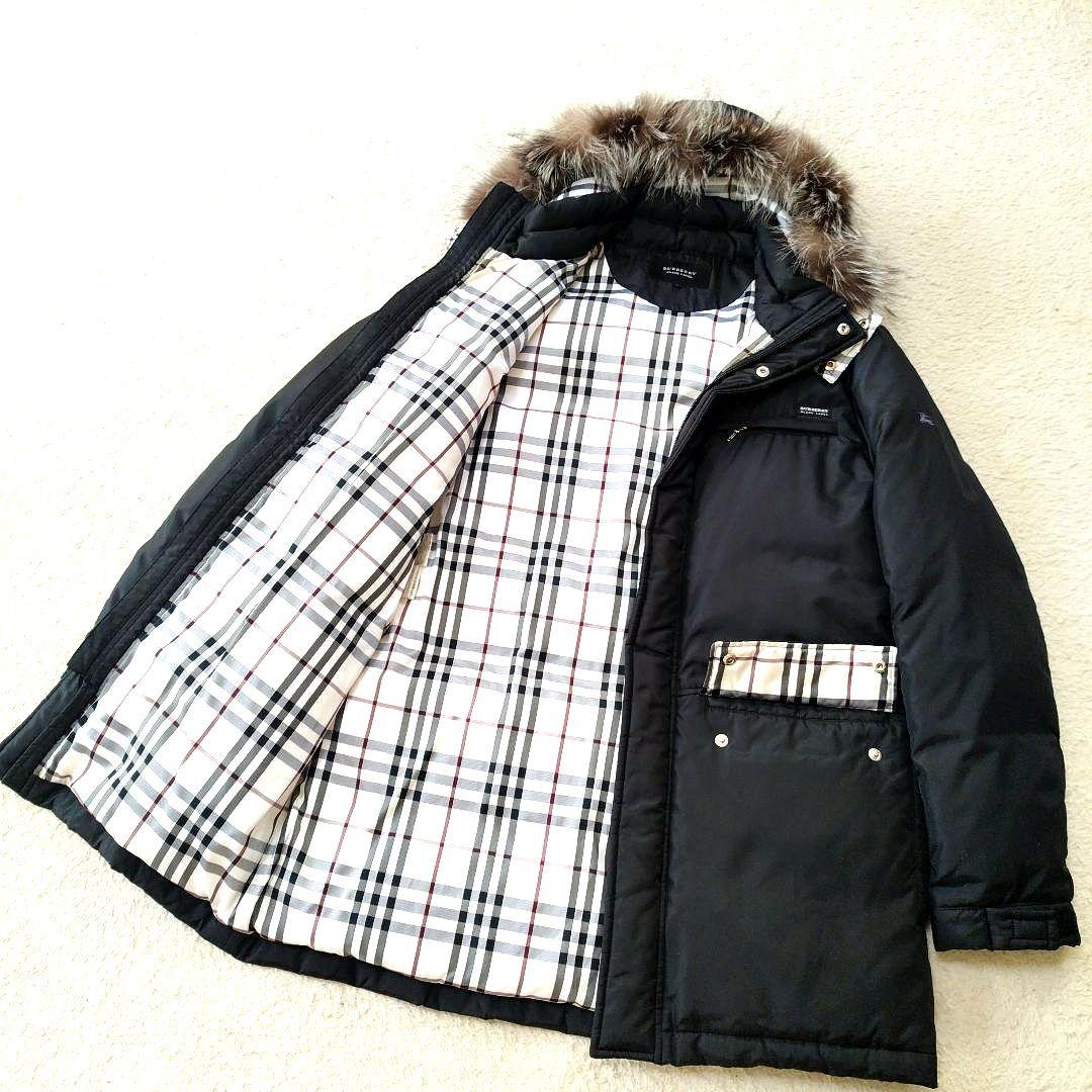美品】バーバリーブラックレーベル ホワイトグースダウン フォックス