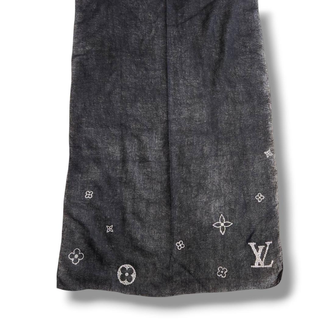 【60×180】ルイヴィトン ストール《モンテカルロ》スワロフスキー カシミヤ