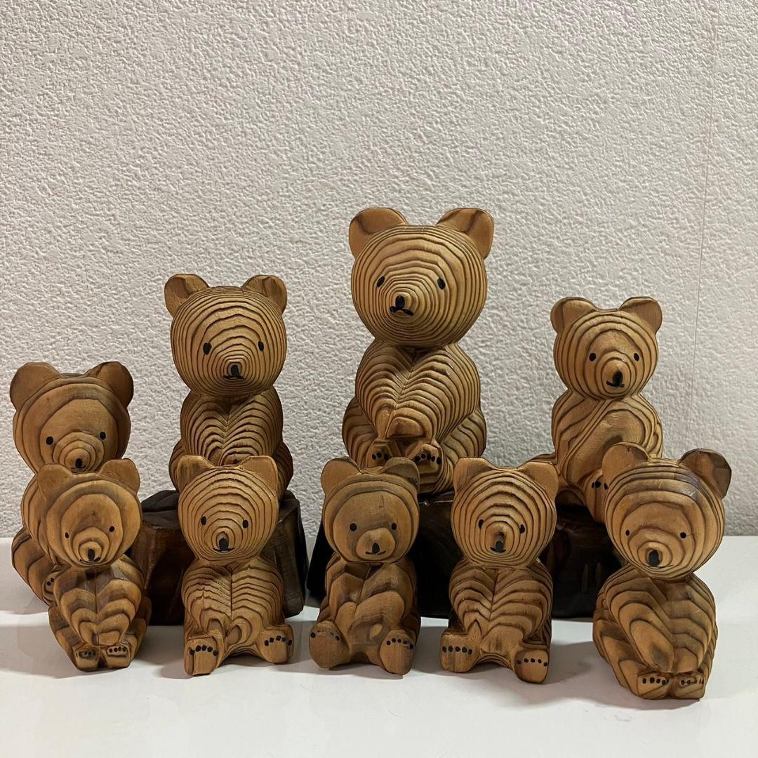 【北海道】　熊ボッコ　木彫り　置物