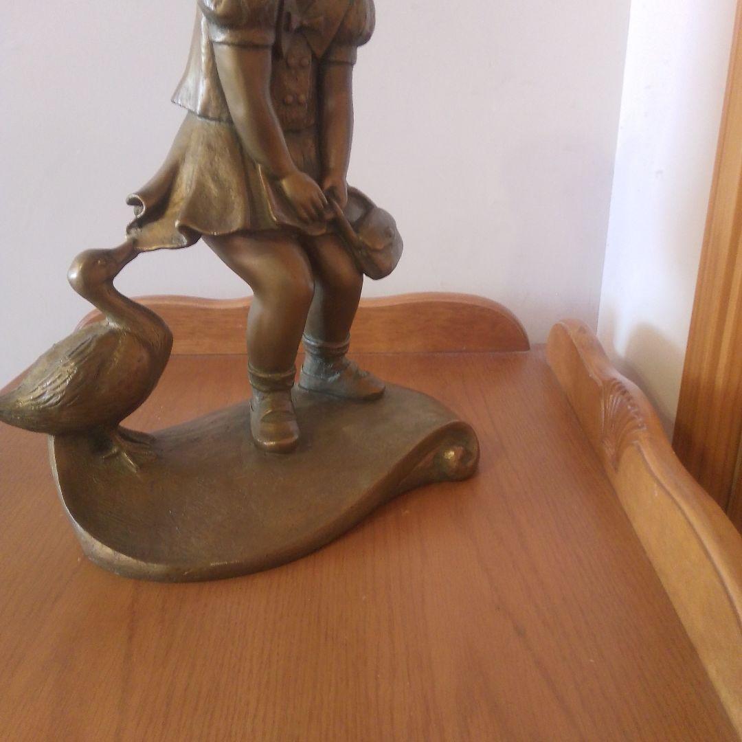 清可完器清　ブロンズ［少女と鴨］資産価値有り 本土のみの方